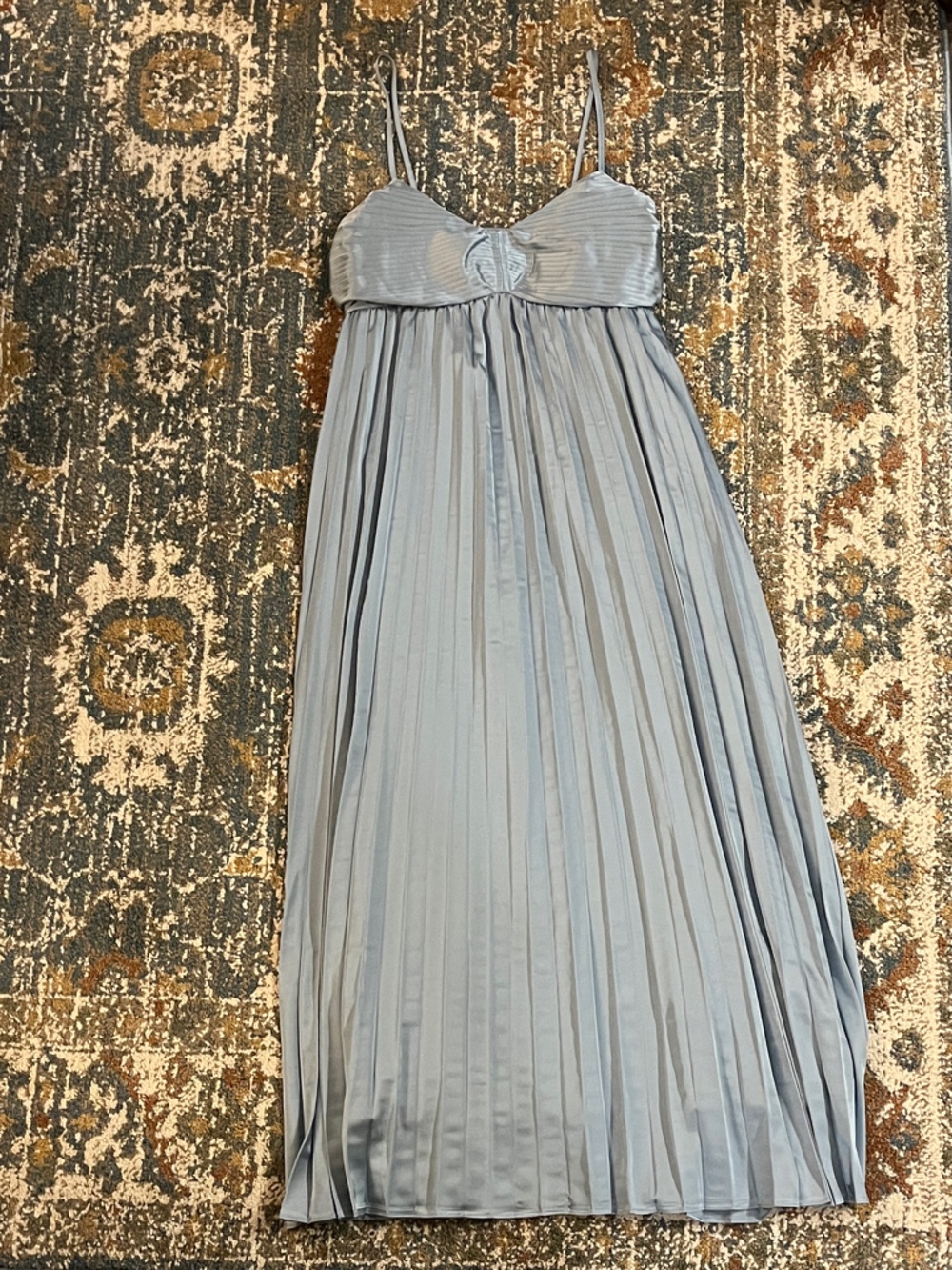 Light Blue Pleated Maxi Skirt
